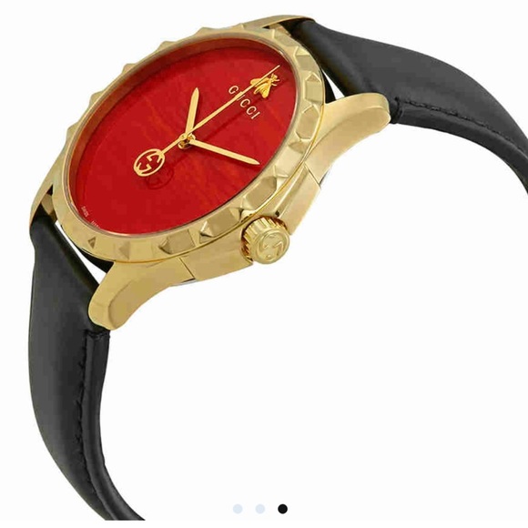 Gucci G Timeless Bee Red Dial Mens Watch - Picture 2 of 9